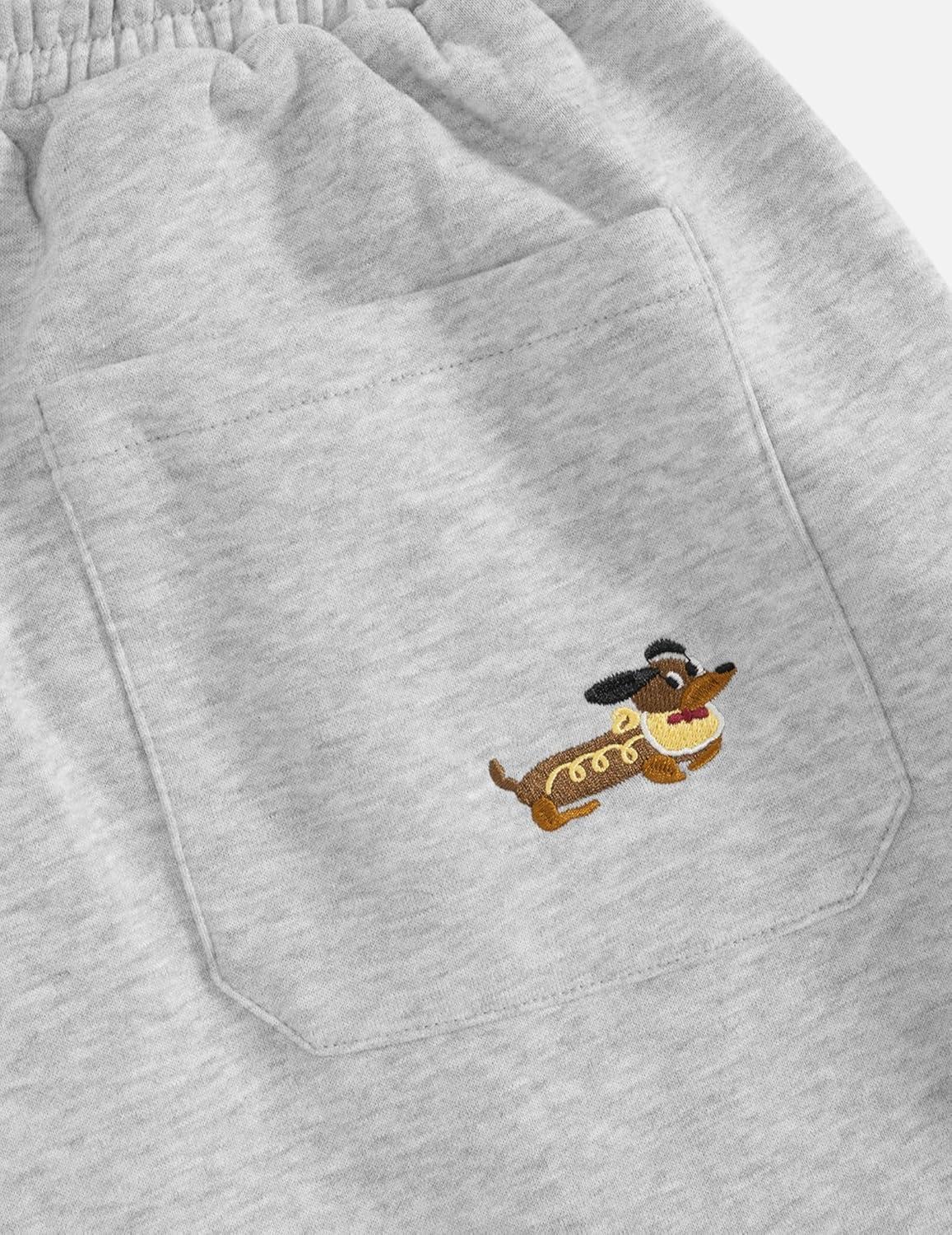 imageAelfric Eden Embroidery Puppy Hoodie and Sweatpants Sweatsuits 2 Piece Set Track Suits Sweat Matching Lounge Pants Grey L