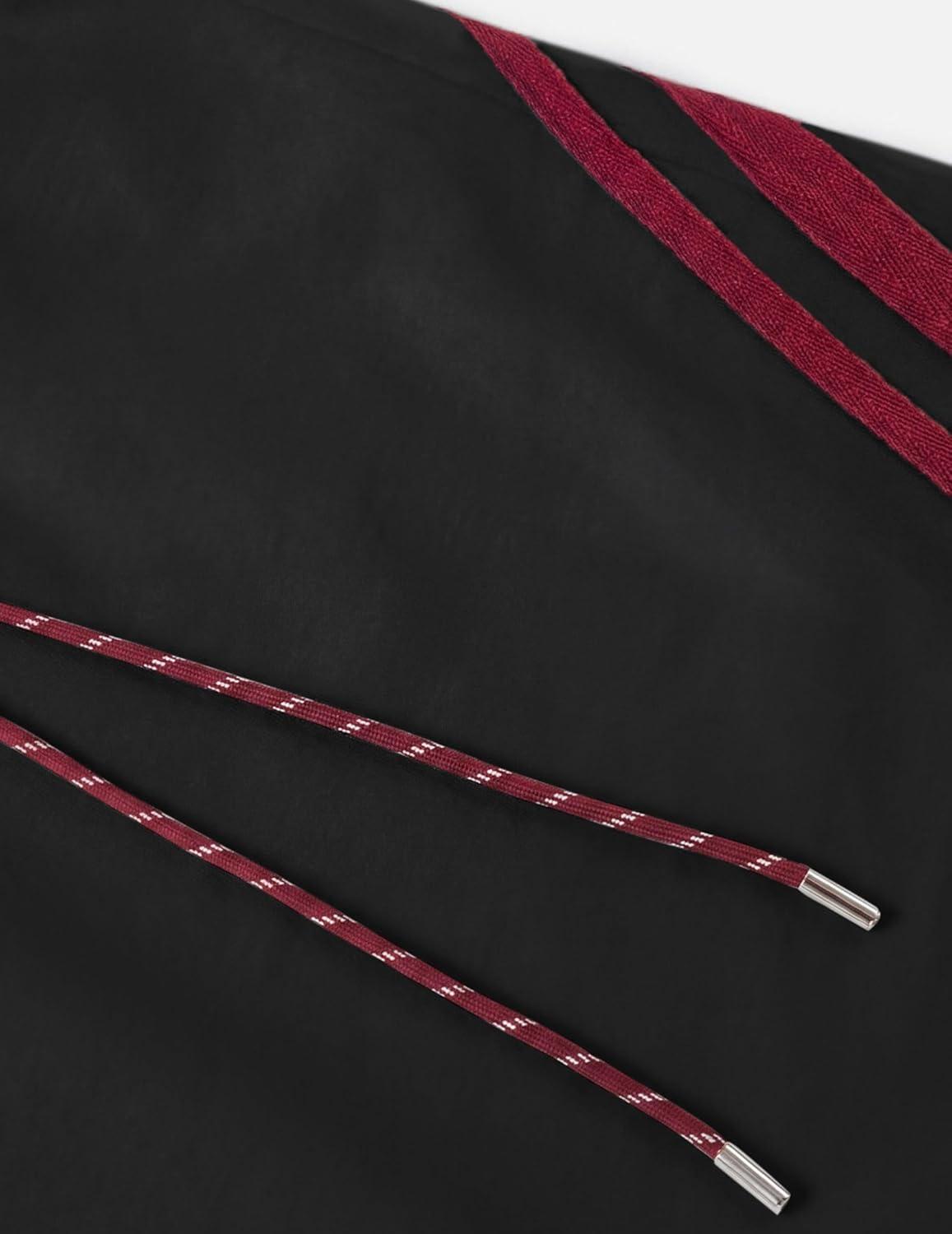 imageAelfric Eden Stripes Baggy Barrel Sweatpants Elastic Double Waist Wide Leg Pants Women Men Casual Y2K Unisex Lounge TrouserBlack Red