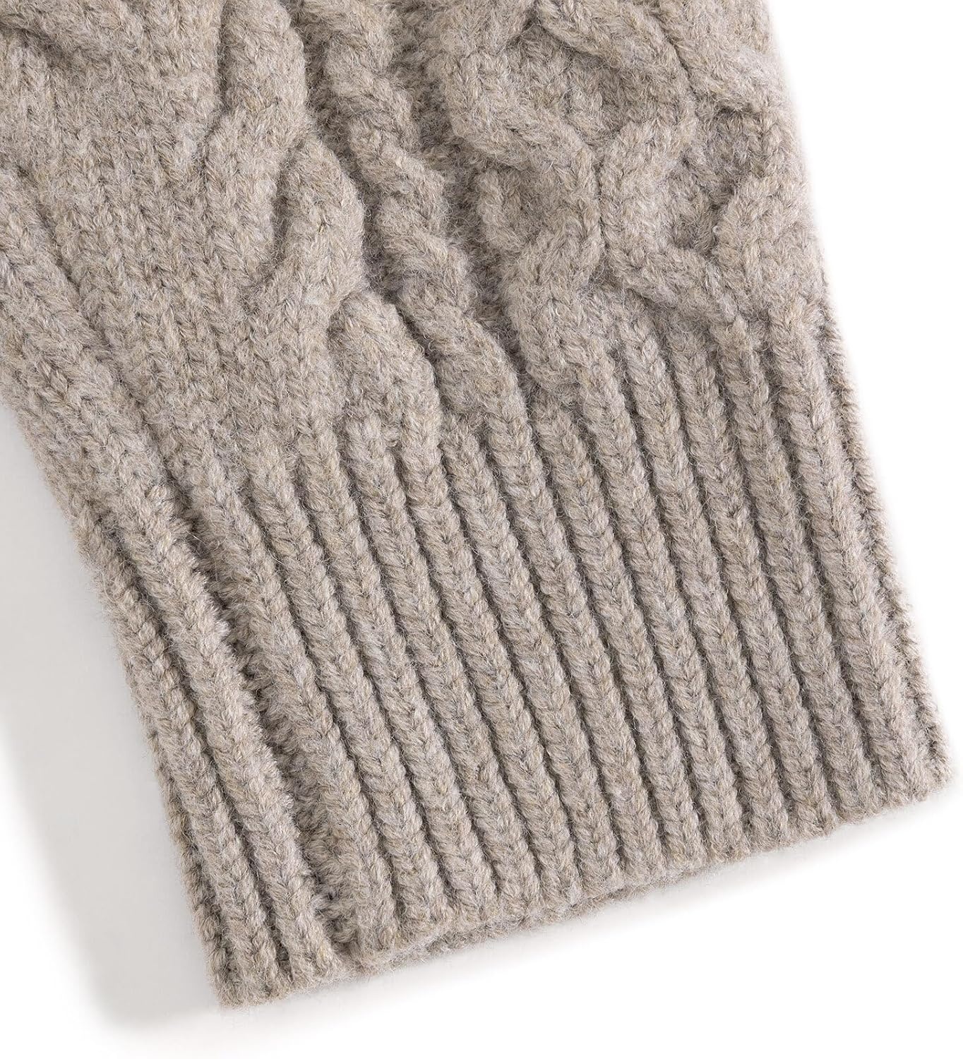 image:imageAelfric Eden Sweaters for Women Oversized Chunky Cable Knit Crew Neck Unisex Long Sleeve Loose Fit Soft Comfy Fall Winter Pullover Classic Vintage Basic Solid Casual Trendy TopsLight Khaki